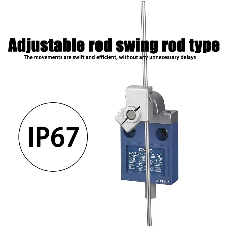 CNTD CZ-3107 L1/L2/L3 Adjustable Rod Swing Rod Type Vertical Limit Switch IP67 Waterproof Switch Safety Limit Switch 10A 380VAC