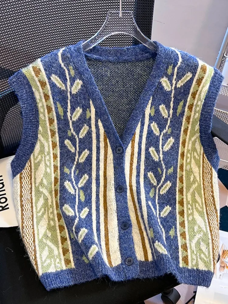 

V-Ne Вязаный кардиган Женский жилет Jaet Ранняя осень ort Sle Облегающая корейская свободная версия Тепло Отопление Без свека