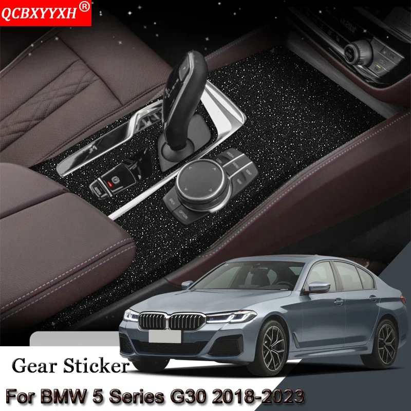 

Car Interior Sticker For BMW 5 Series G30 2018-2023 Car Gear Panel Sticker Gear Box Protective Film Carbon Fiber Black Accessory