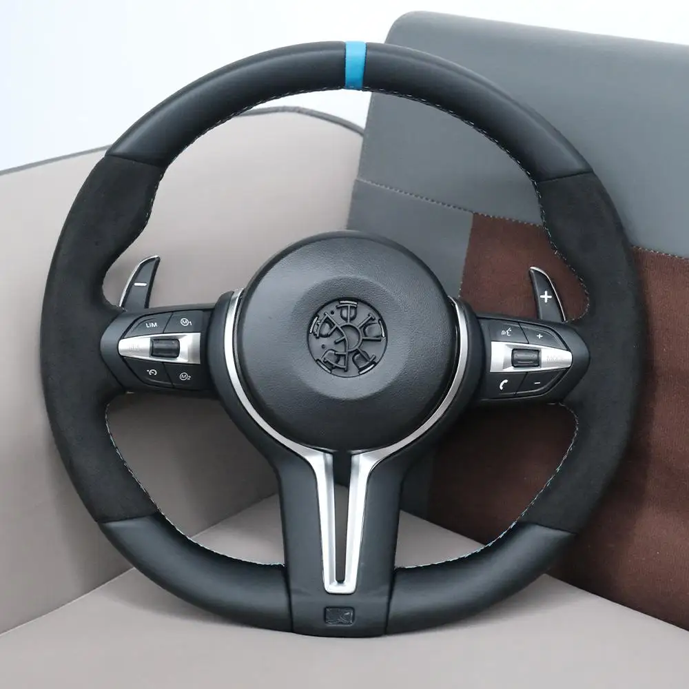 

Blue Stripe Steering Wheel For BMW F30 F33 F34 F36 F10 F07 F12 F15 F16 F25 F26 F20 F22 F23 For Alcantara Wheel Modify Upgrade