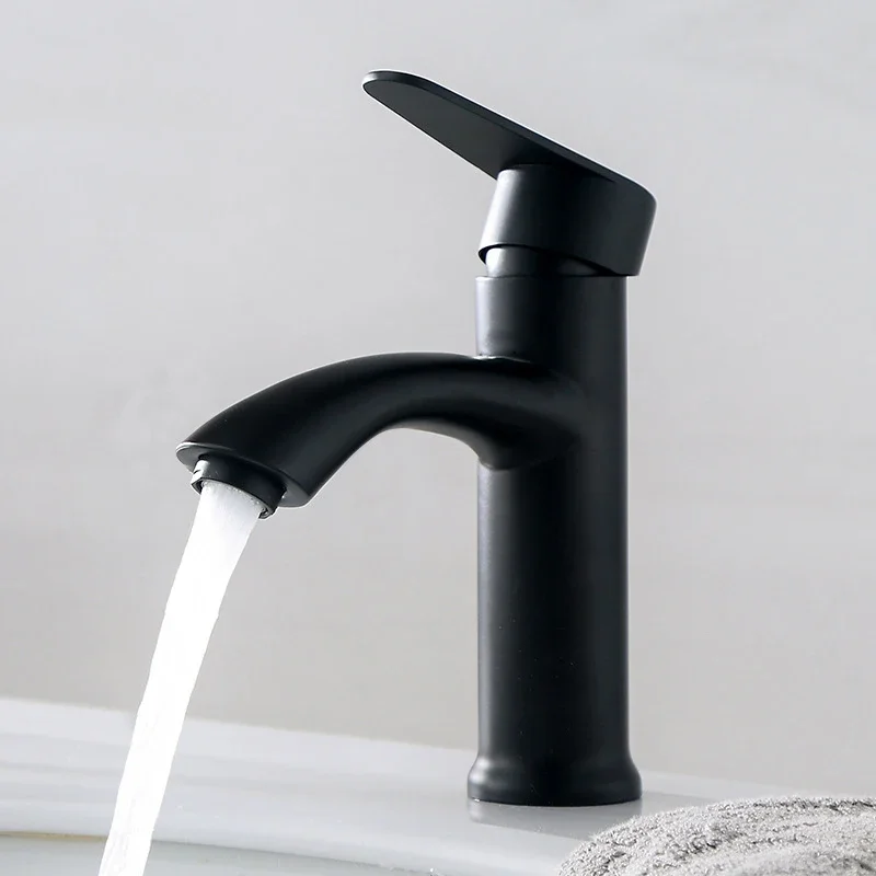 Bathroom Sink Faucet Black Single Handle Hot and Cold Mixer Basin Faucets Wash Tap Bathroom Toilet Deck Mounted Basin Tap