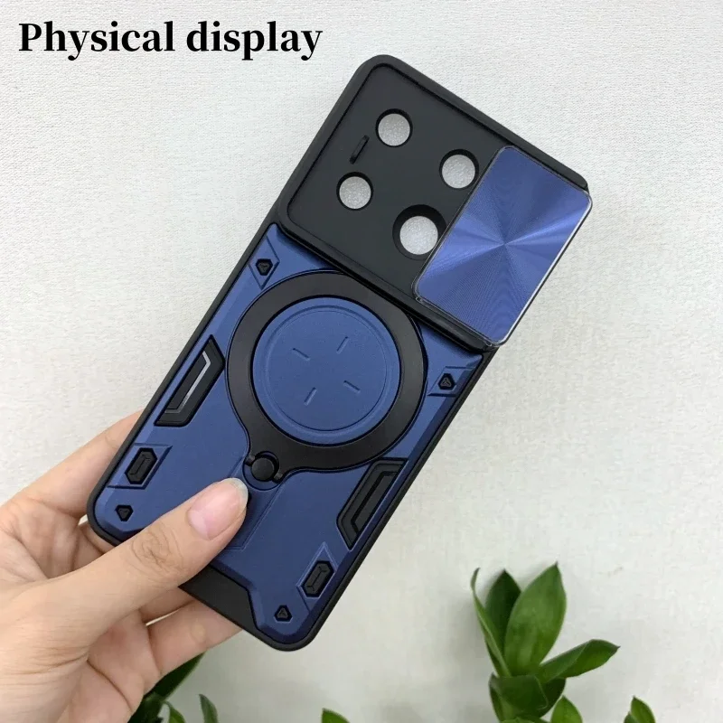 For Motorola Moto Edge 50 Fusion Case Slide Camera Protect Phone Case For Edge50 Fusion Armor Funda Magnet Ring Stand Back Cover
