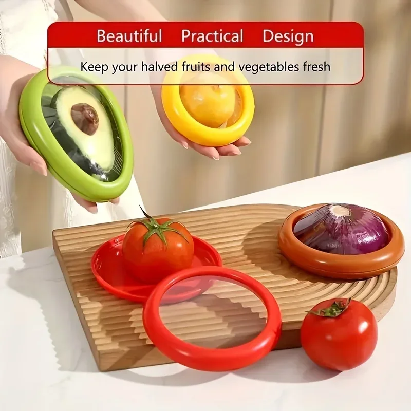 1/4pcs Clear Fridge Storage Container with Cover Fresh-Keeping Box Set Reusable Food Crisper Keeper Storage Kitchen Accessories
