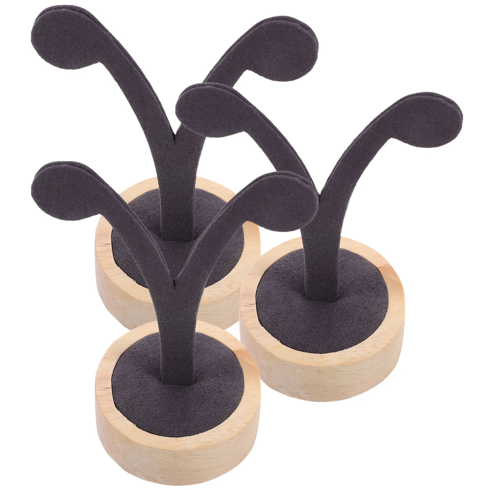 

3Pcs Elegant Earring Holder Stand Set Soft-Lined Jewelry Display Rack for All Earring Types Home Dressing Table Organizer