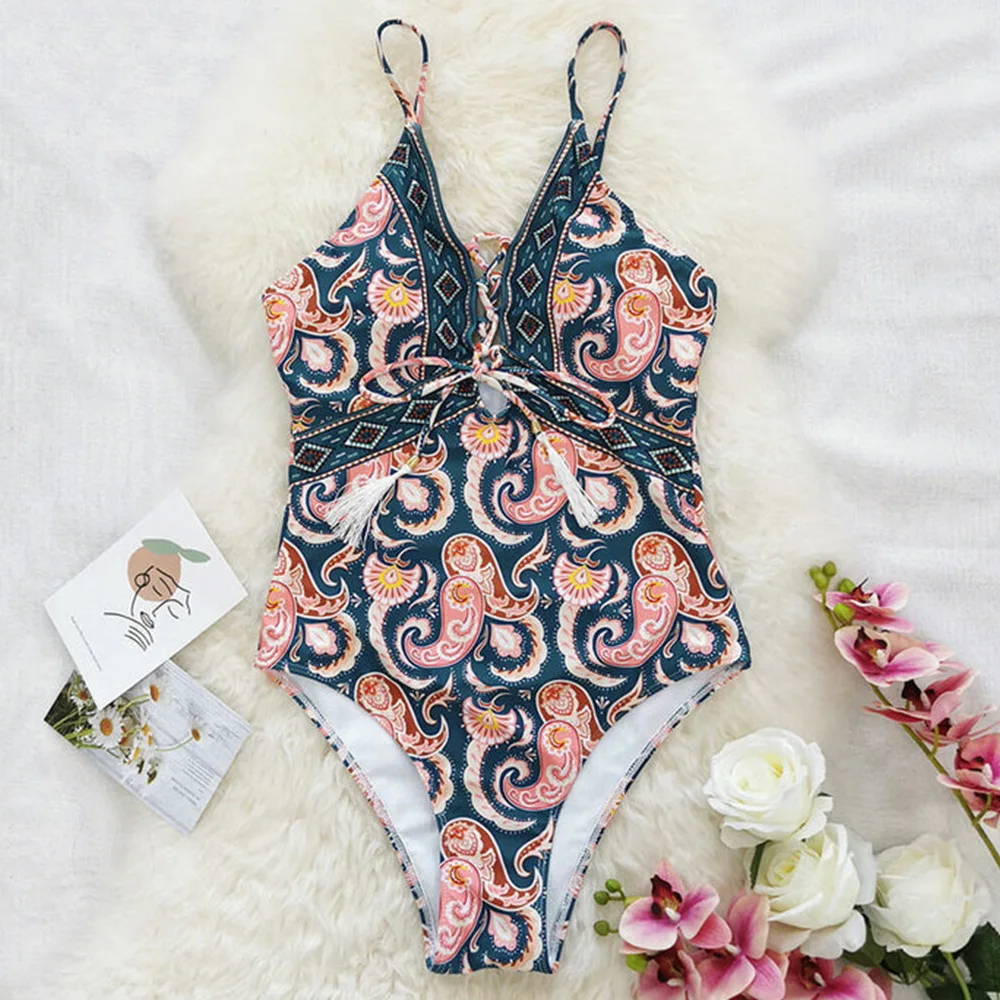 2022 Sexy One Piece Swimsuit Patchwork Swimwear Women Monokini Bodysuit Push Up Swim Suit Patchwork Bathing Suit Beach Wear