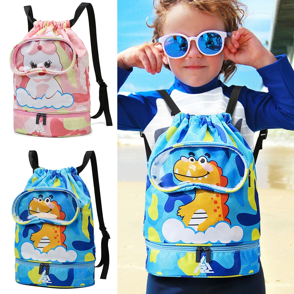 

1PCS Drawstring Backpack Gym Cinch Bag for Swim Beach Sports Waterproof for Kids Boys Girls Summer Camp Essentials