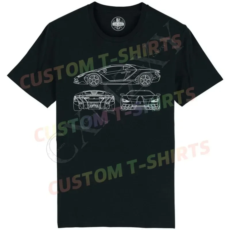 

2025 new Lamborghini Centenario T-Shirt - Lamborghini Centenario Lineart Supercar Shirt