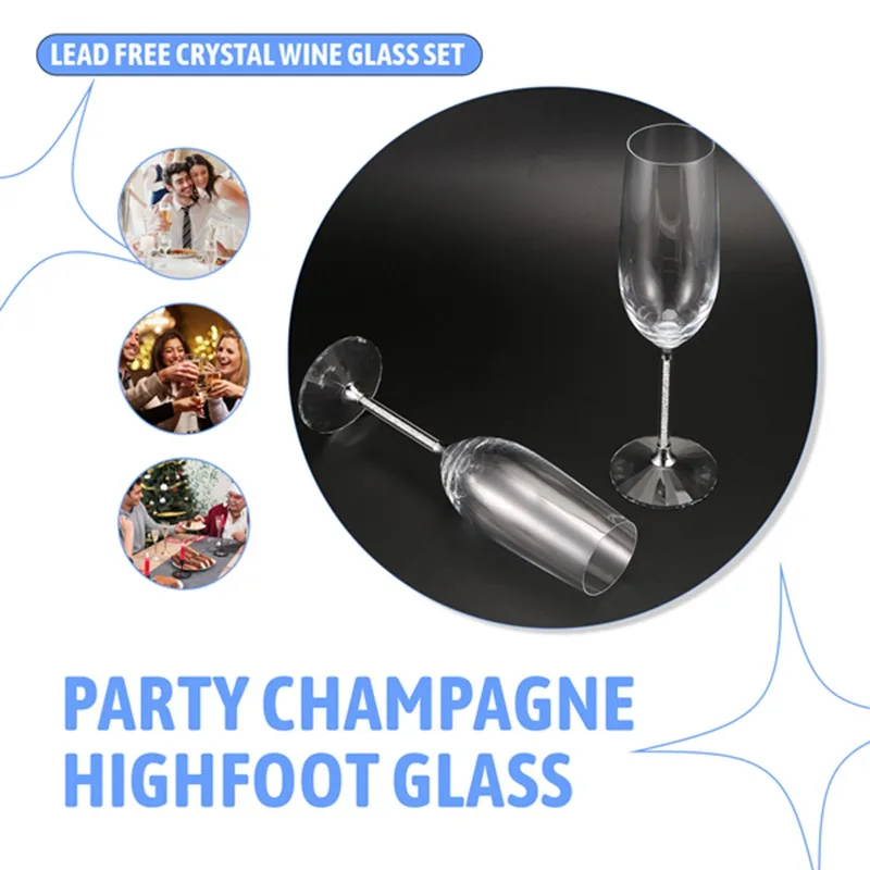 

【ИЗРОВАННЫЕ】2 шт. свадебные бокалы, персонализированные флейты для шампанского, кристаллический подарок для вечеринки, стеклянный бокал для тостов