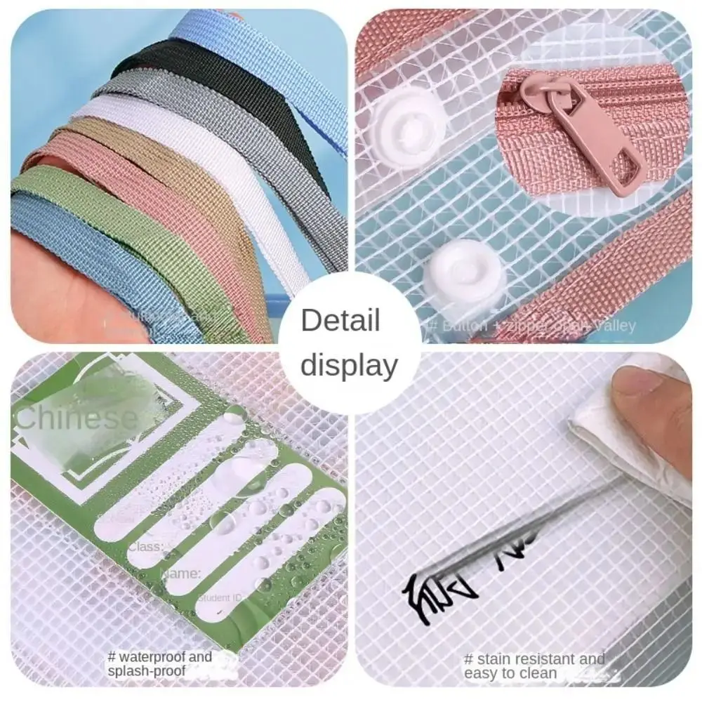 Thickened Test Paper Storage Bag Double-layer Partition Mesh File Folder Bag Multi Color Large Capacity Stationery Organizer