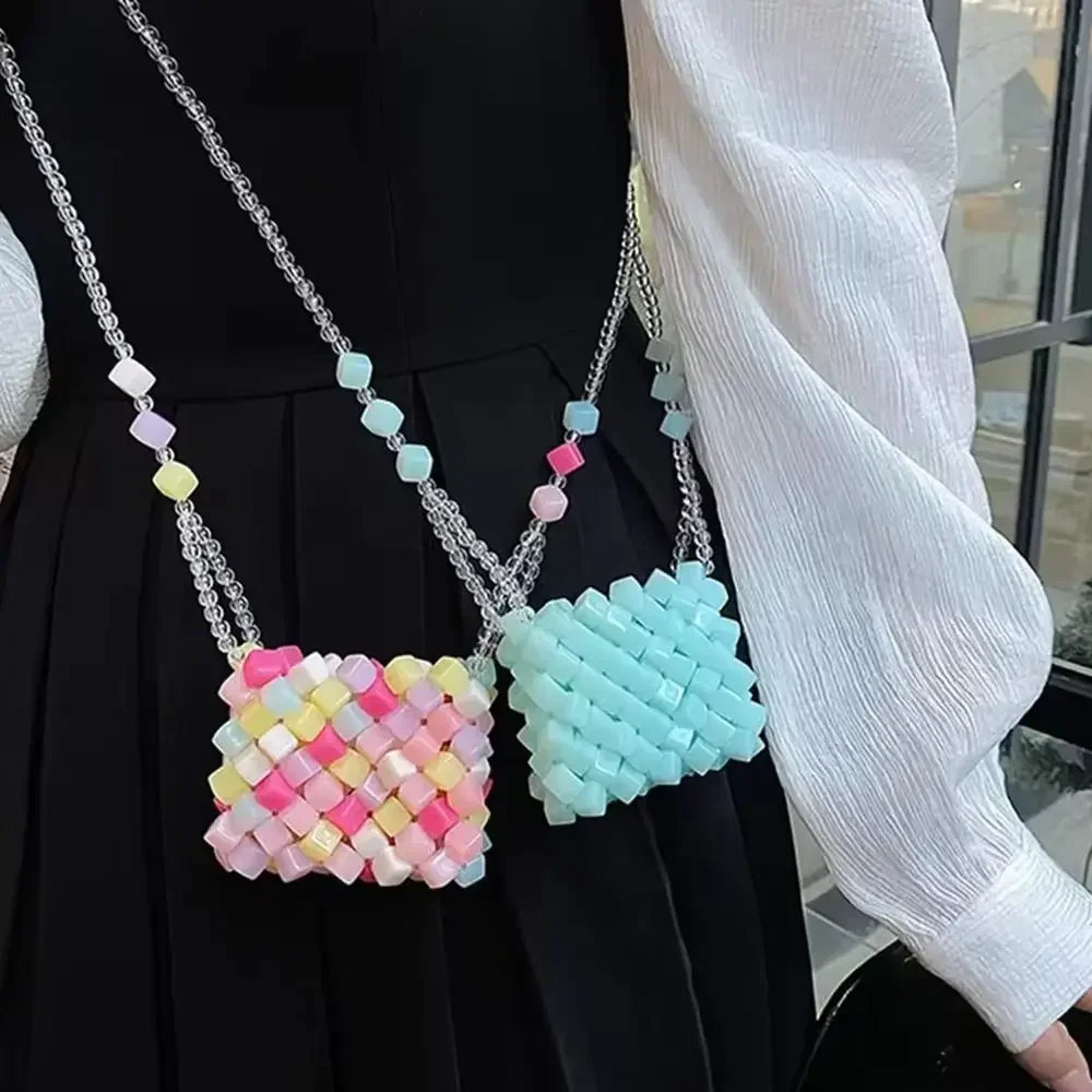 

Fashion Transparent Crossbody Shoulder Bag Mini Square/Heart Shape Sweet Jelly Purse INS Zero Wallet Summer