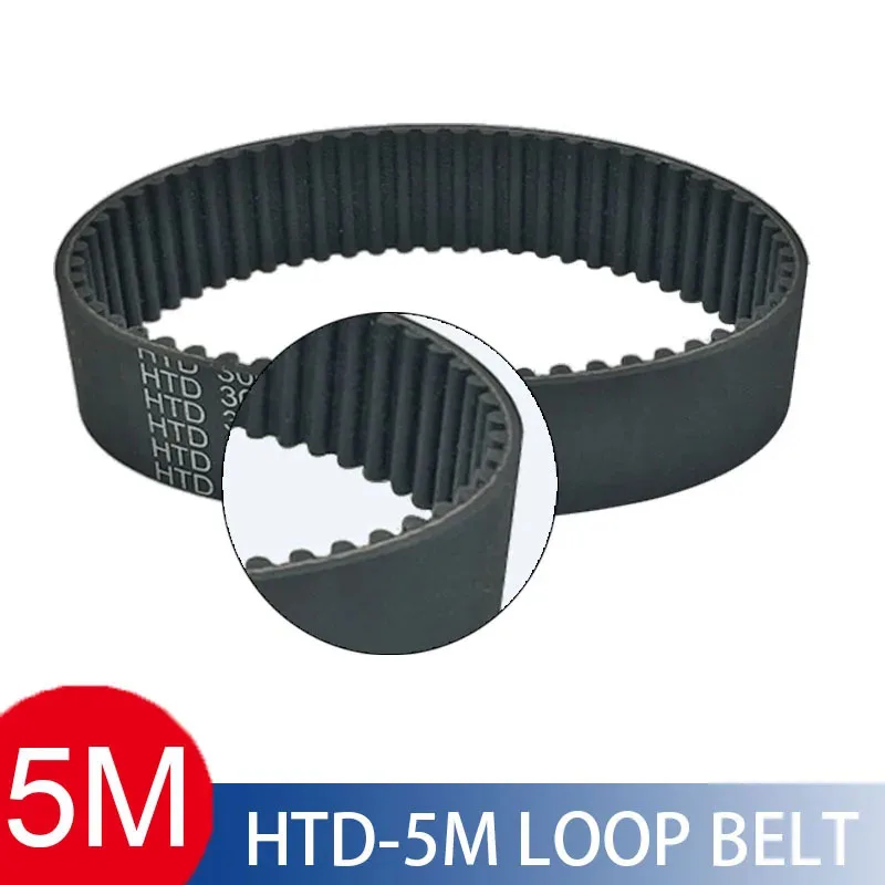 1Pc HTD 5M Rubber Timing Belts Closed-Loop 280-305mm Length 10 15 20 25 30mm Width Industrial Timing Belt