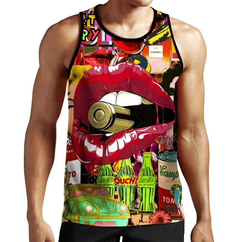 

New Summer 3D Graffiti Printing Tank Top Children Fashion Funny Sports Vest Harajuku Gym Cool Tank Top Men Ropa Hombre Clothing