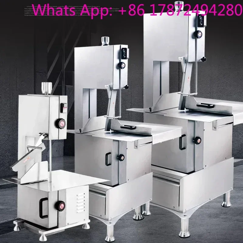 Stainless Steel Frozen  Sawing Machine 750W Butchers Bandsaw Commercial Frozen Meat Fish Cutter Home Kitchen Appliance