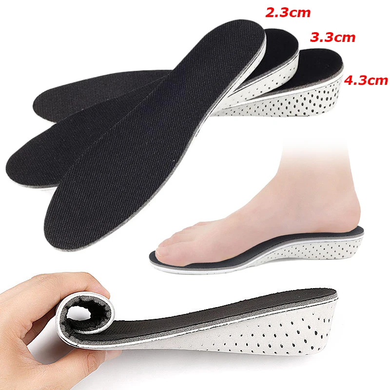 Height Increase Insoles Men Women 2/3/4 CM Lift Up Invisible Foot Pads Inner Elevator Adjustable Cut Shoes Cushion Heel Insert