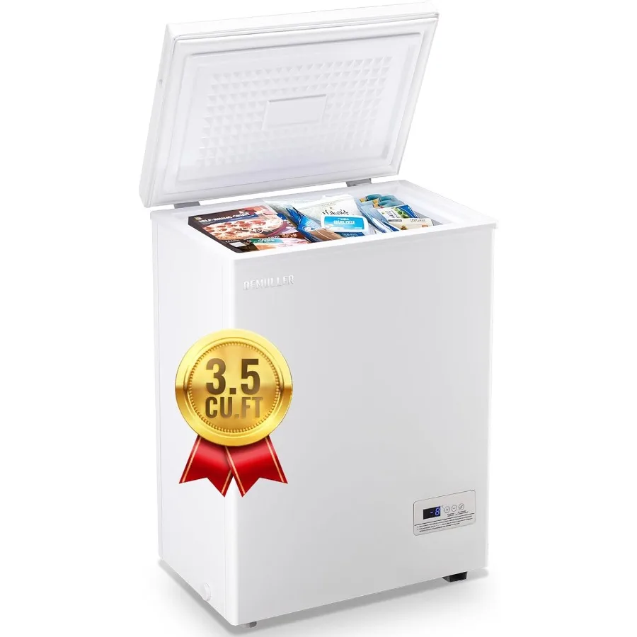 Compact Small Mini Deep Freezer with Top Open Door and Electronic Control for Home Garage Basement Storage Energy-Efficient and