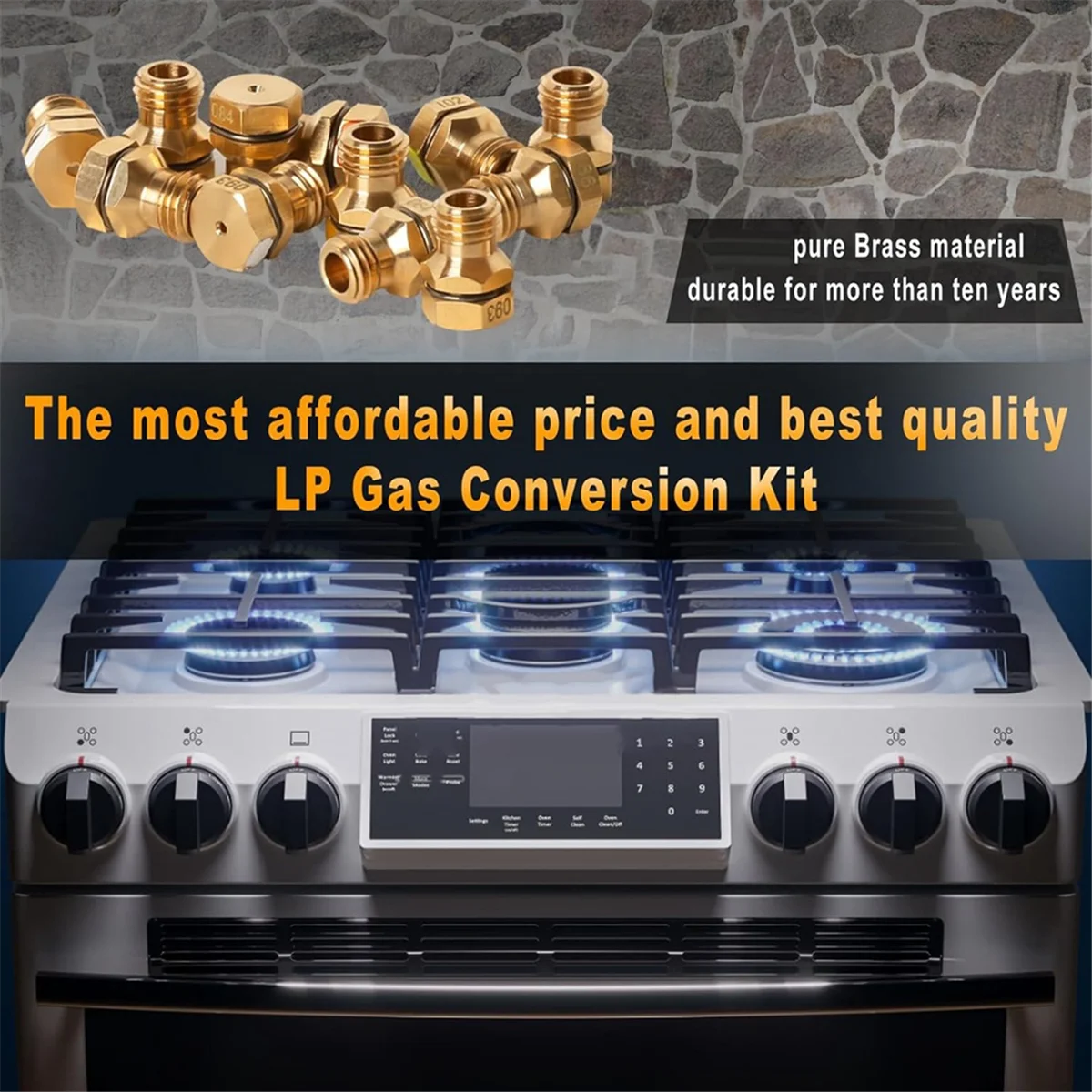 GRLP4 LP Conversion Kit ,Propane Orifice ,Gas to Propane Conversion Kit ,Brass, for Frigidaire Kenmore Electrolux Range