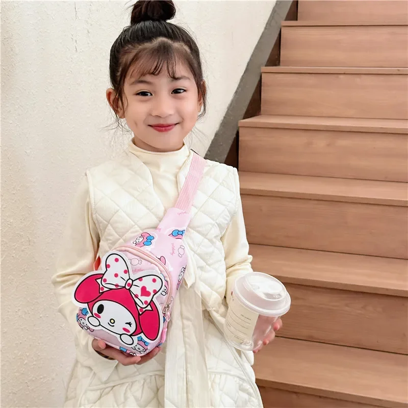 Sanurgente-Melody Clow M Cartoon Chest Pack for Children, Cute Crossbody, Snack Initiated Bag, New Fashion