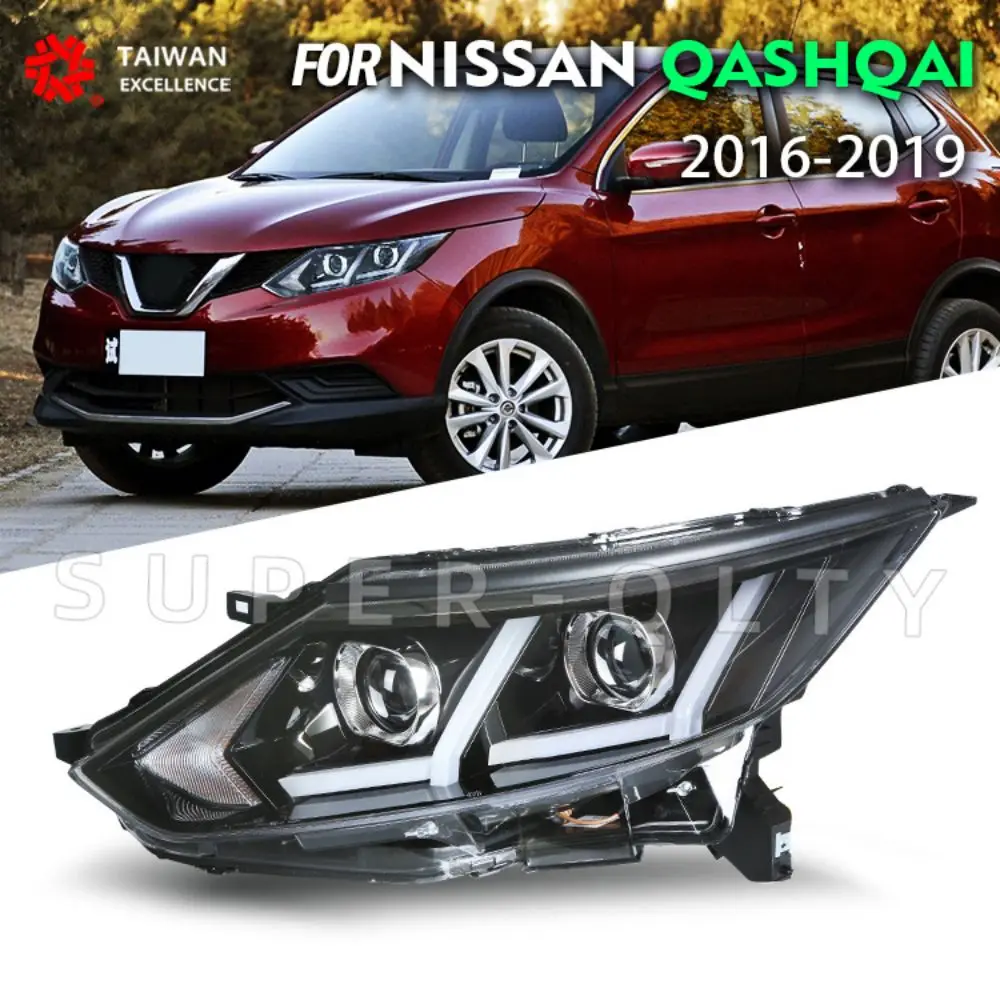 Eagle Eye 2 PCS Headlights for Nissan QASHQAI 2016-2018 LED Head Lamp KIT Fog Lights LED Daytime Running Lights