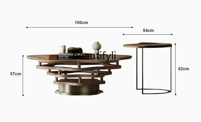 Light Luxury Tempered Glass Living Room Coffee Table High-End Elegant Small Apartment Italian Design Special-Shaped Tea Table