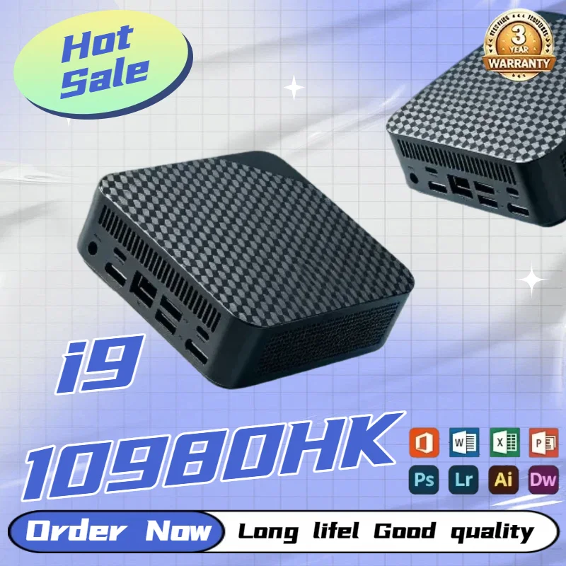 Intel Core i9‑10980HK High‑Performance Mini Gaming Pocket Desktop PC 16GB RAM Optional SSD WiFi6 4KHD Compact Unit