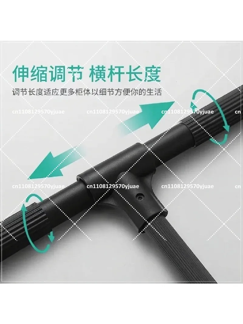 Pull Down Clothes Hanging Rod Lift Telescopic Wardrobe Rack Aluminum Alloy Adjustable