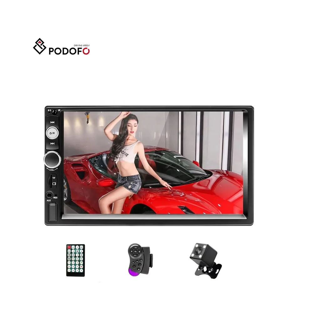 (US/UK/EU Stock) Podofo 2 Din Car Radio Stereo Radio Para Carro 7