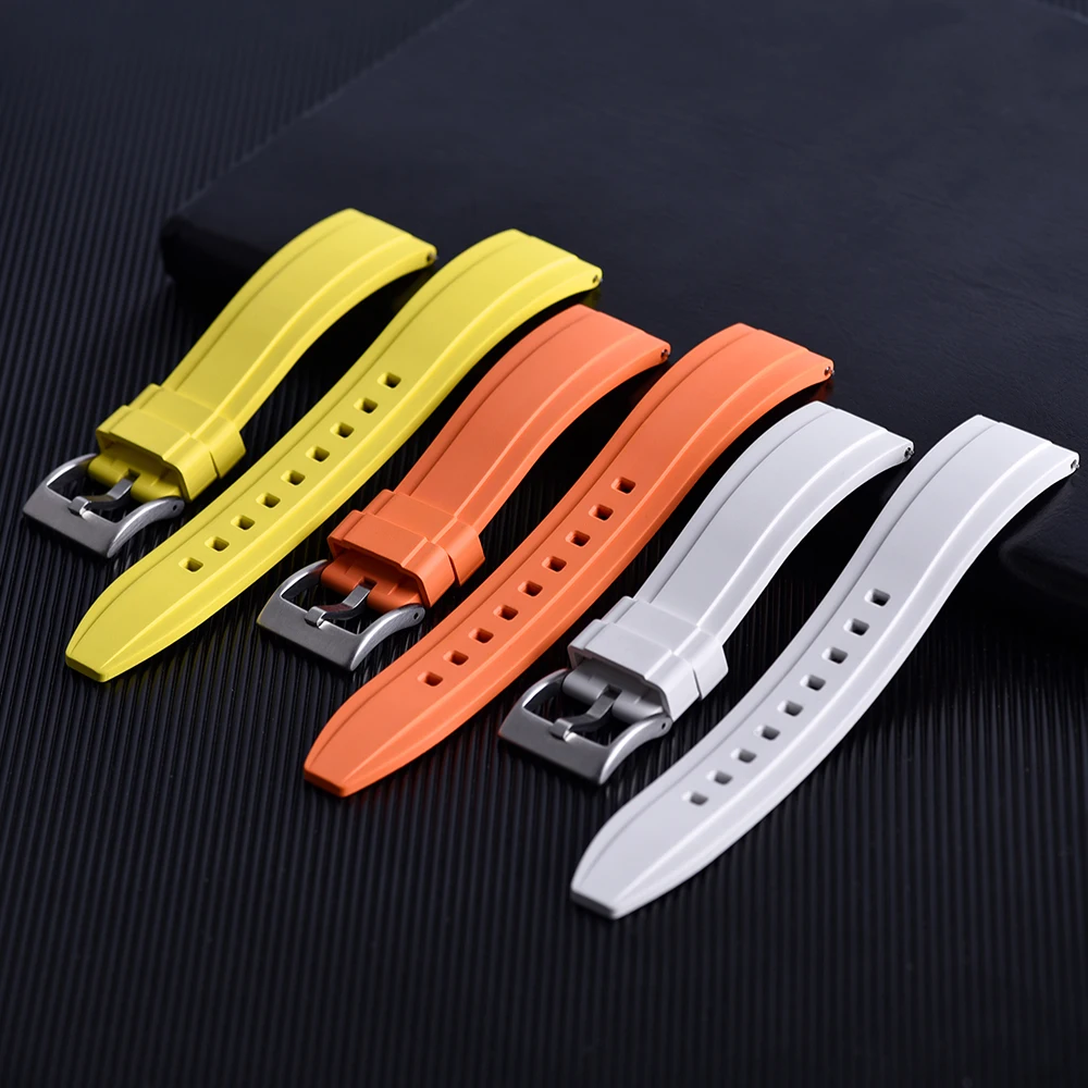 

Hot High Quality Quick Release FKM Fluoro Rubber Watch Strap 18mm 20mm 22mm 24mm Waterproof Dustproof FKM Rubber Watch Bands