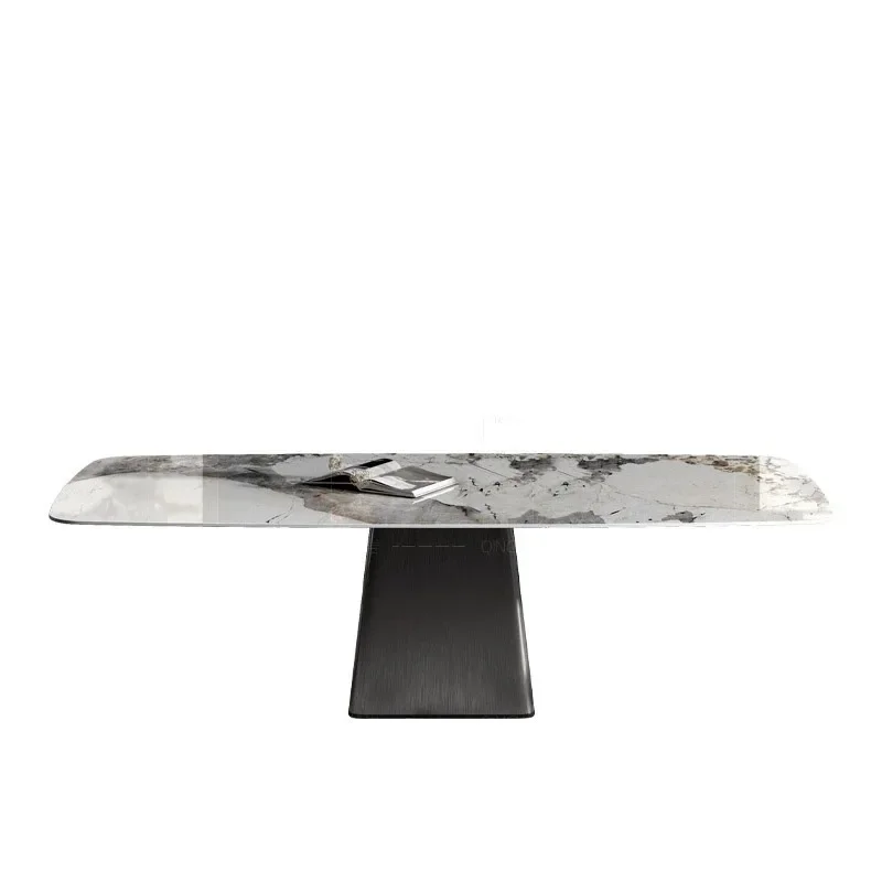 Italian minimalist light luxury Pandora rock slab dining table modern simple restaurant designer small apartment