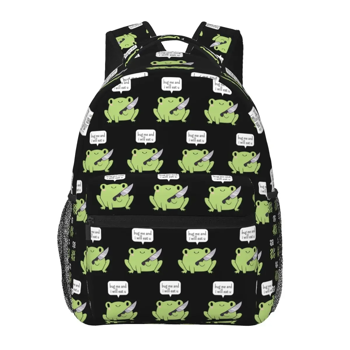 Cute Frog With A Knife Backpacks Boys Girls Bookbag Children School Bags Cartoon Kids Rucksack Shoulder Bag Large Capacity