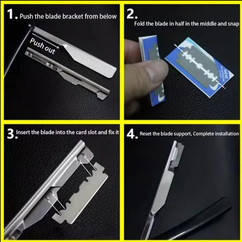 Stainless Steel Foldable Manual Razor | 10-Pack Replacement Blades | Men's Grooming Essential for Smooth & Close Shave