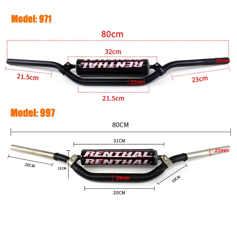 Image of Motorrad Lenker 28mm Für RENTHAL Fahrrad Lenker Grіpsi Die Meisten Pit Bike Motocross Lenker Für KTM HONDA Universal