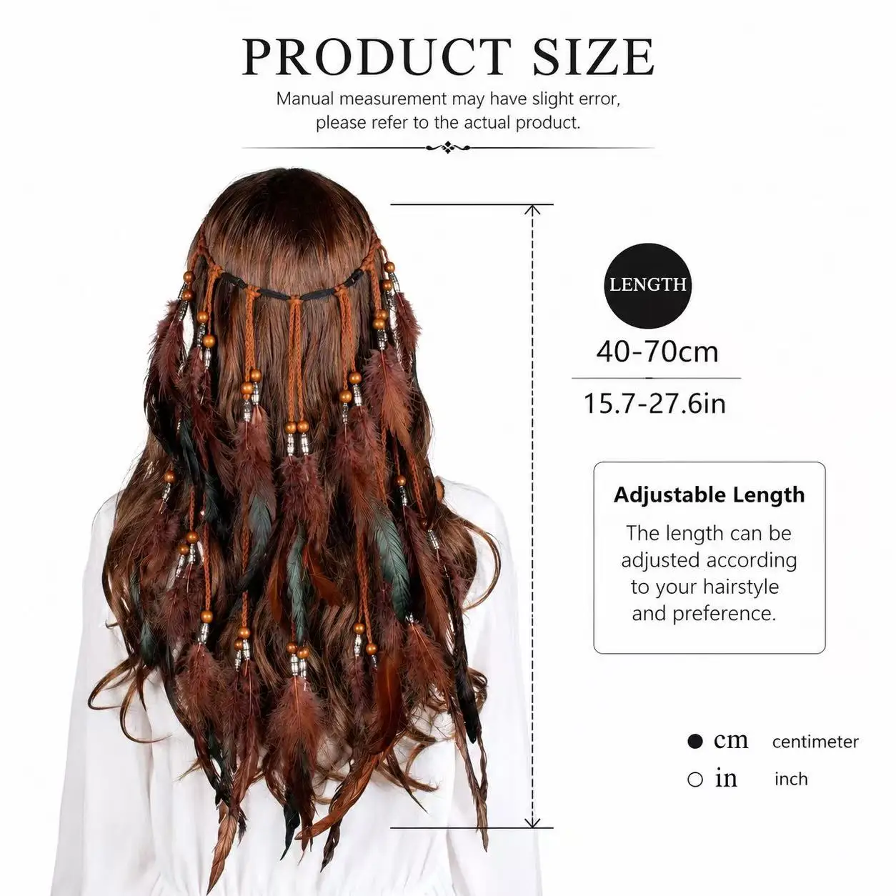 European and American Bohemian style peacock feather hair with coffee colored women's ethnic hair accessories