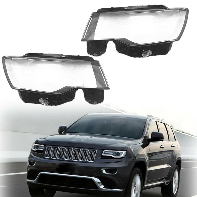 

1 Pair Headlight Lens Cover Shell For Jeep Grand Cherokee 2014-2019