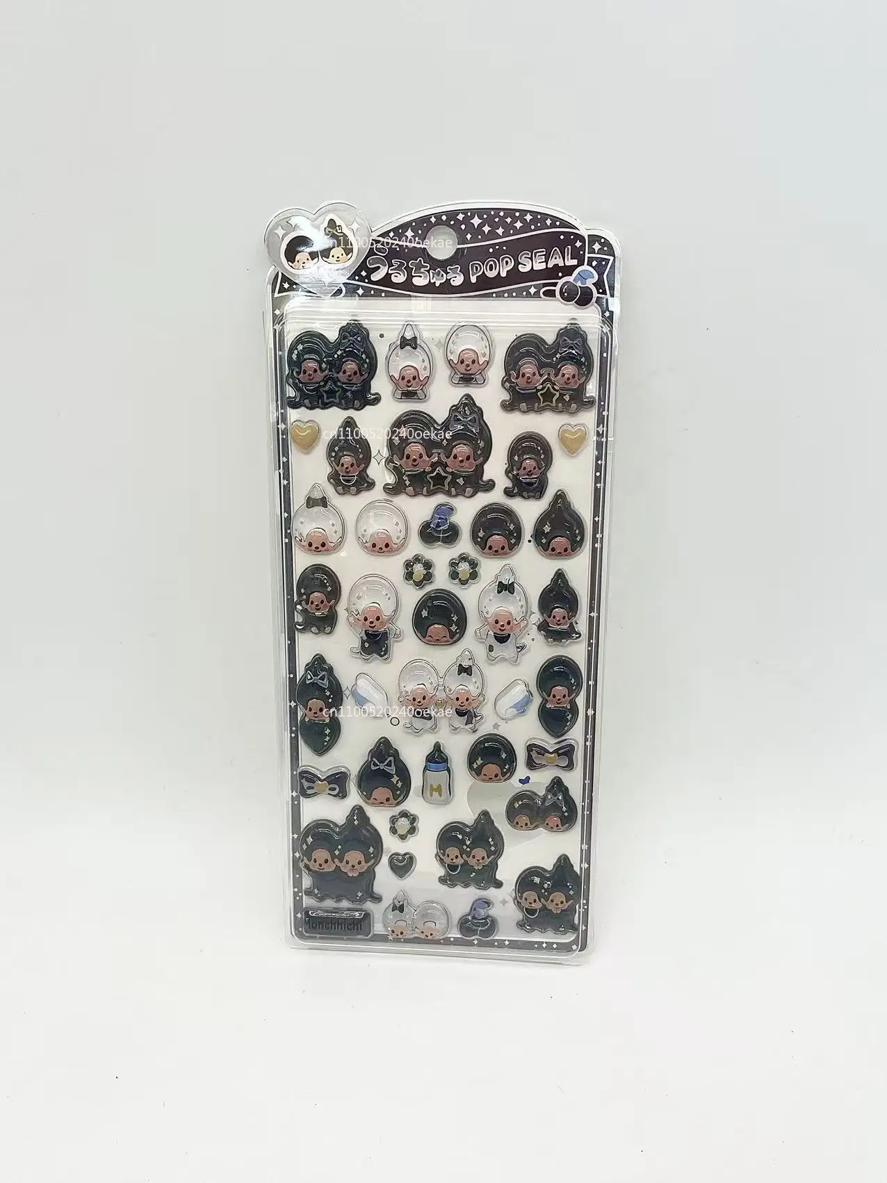 

2026 New Japanese style 3D Monchhichi cartoon 3D crystal three-dimensional solid drip glue phone case DIY decoration sticker