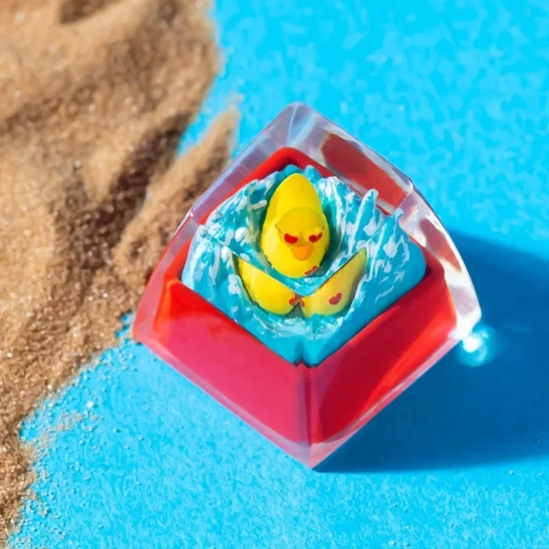 1pcs Cute Duck Animal Keycap 3d Translucent Keyboard Key Caps ESC Resin Mechanical Keyboard Gift