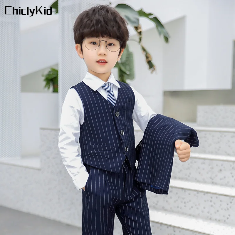 

Boys Striped Wedding Suit Chesterfield Coat Kids Tuxedo Formal Dress Overcoat Clothes Sets Child Morning Coat Blazer Costumes