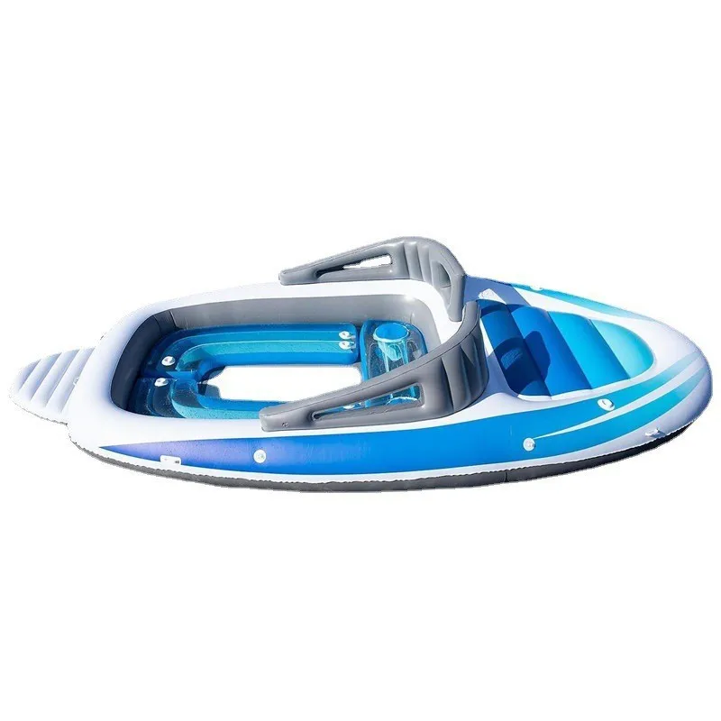 

Customized Huge 6 Person Inflatable Bay Breeze Boat Floating Island Pvc River Raft Inflatable Airtight Water Party Boat