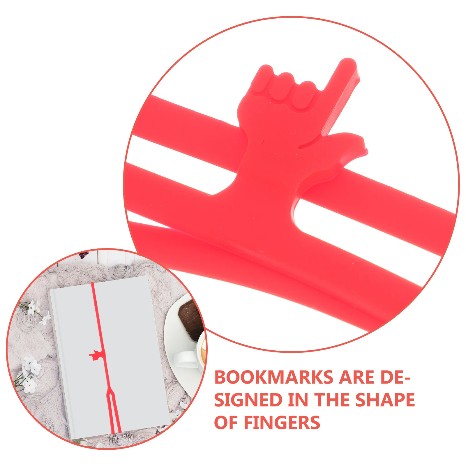 

7pcs Silicone Finger Point Bookmarks Portable Funny Reading Accessories For Students Kids Writers Page Markers