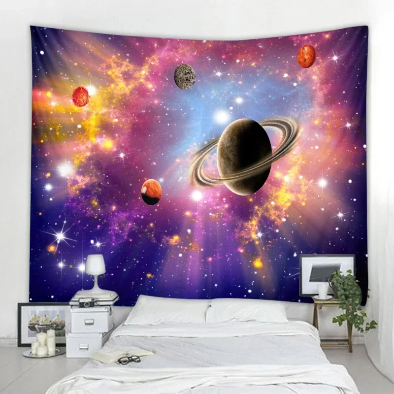 Night Sky Ocean Tapestry  Magical Fantasy Starry Sky Wall Hanging Bedroom Living Room Dormitory Wall Art Decoration