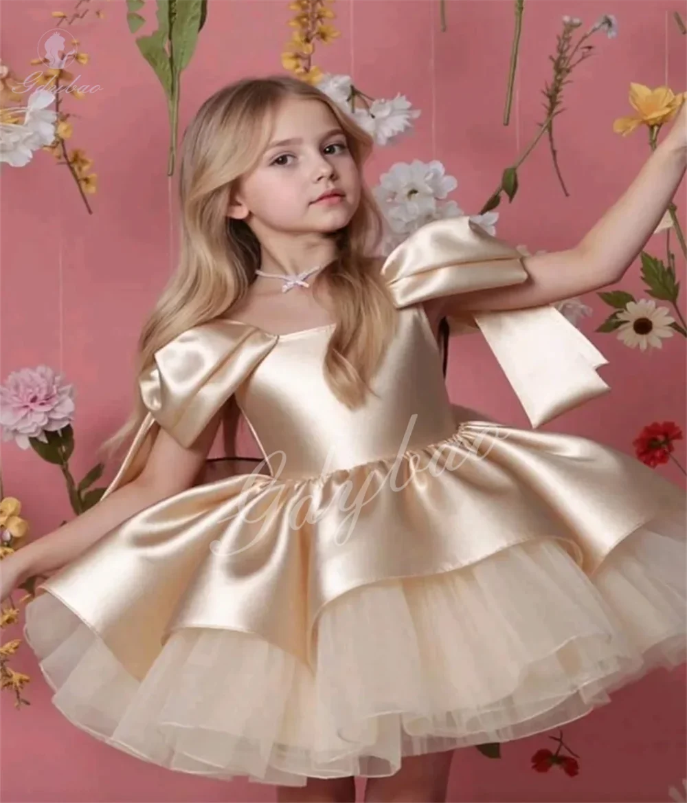 Elegant Girl New Year Flowers Girl Dresses For Wedding Party Beauty Pageant First Communion Prom Gowns Customized