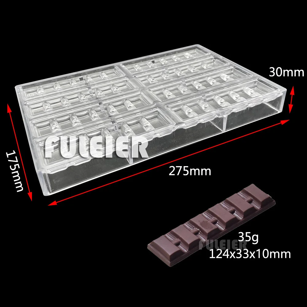 35g Polycarbonate Chocolate Bar Mould Baking Candy Bar Mold Sweets Bonbon Cake Confectionery Tool