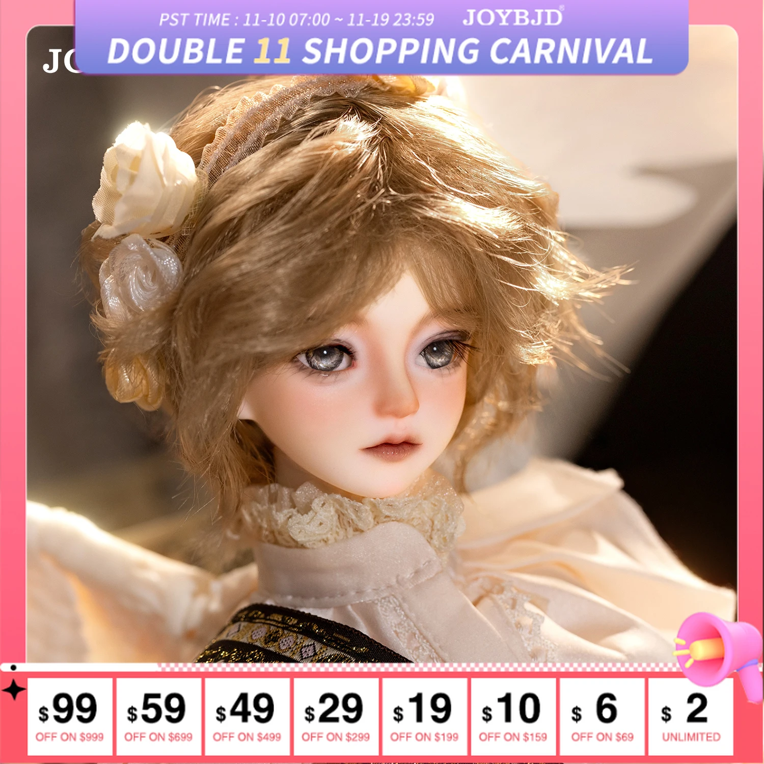 

JOYBJD Bjd Doll 1/4 Freya FullSet B/C Средневековый винтажный фэнтезийный стиль Ангел с магнитными крыльями Bailang Body Фигурка из смолы