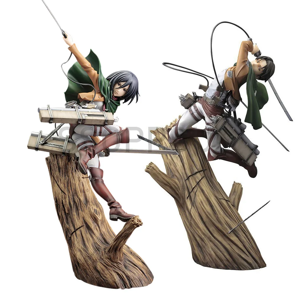 35cm ARTFX J Attack on Titan Figure Rival Mikasa Ackerman Figure Levi PVC Action Figure Toy Rivaille Game Collection Model Doll