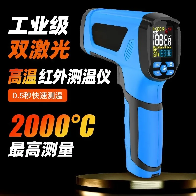 Portable Infrared Thermometer Gun Industrial Temperature Meter Blue Digital Handheld Hygrometer Water Oil AC Air Conditioner