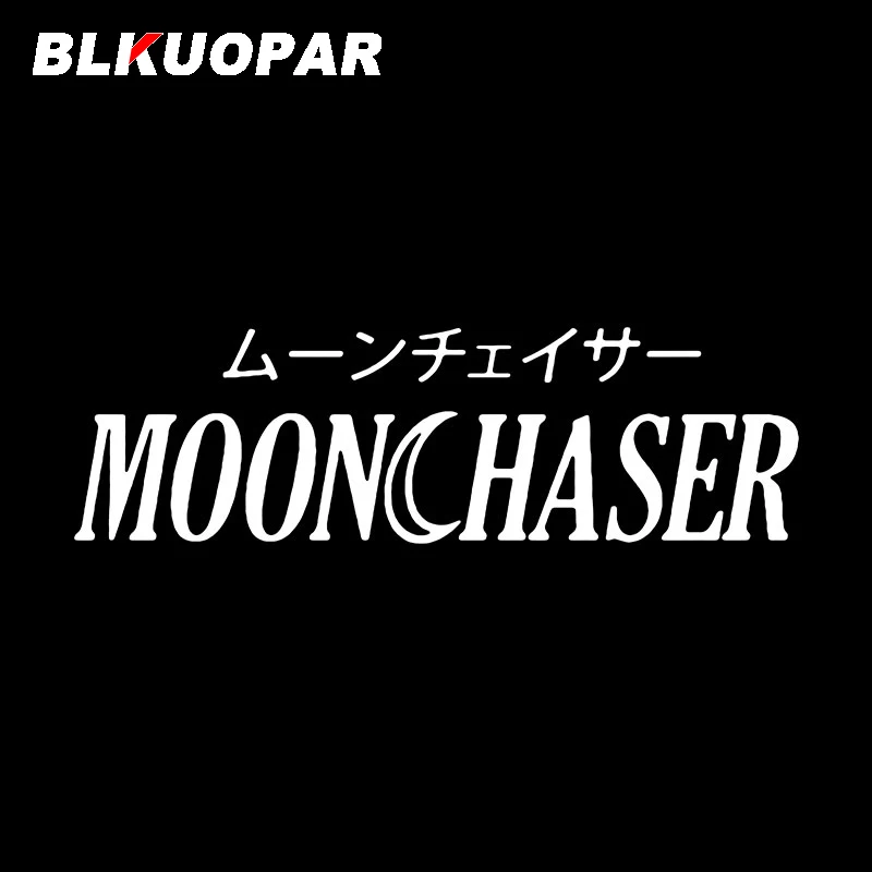 BLKUOPAR Japanese Moon Chaser Car Stickers Fashion Vinyl Decal Scratch-Proof Die Cut Windshield Refrigerator Car Styling