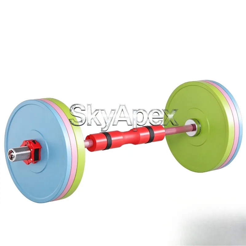 Color Natural Rubber Solid Large Hole Weight Plates Universal Barbell Strength Training Hip Back Workout Set Durable Practical
