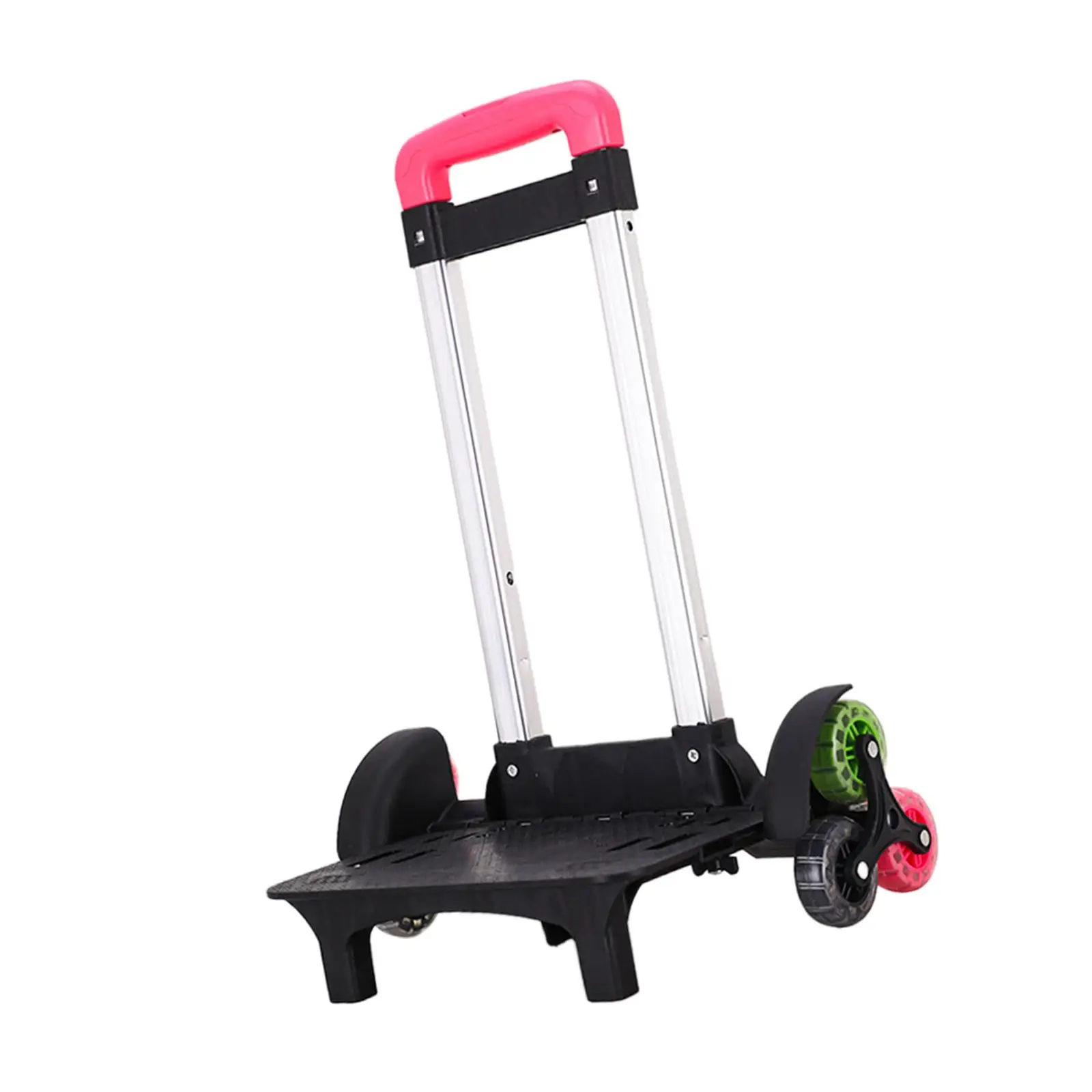 Trolley Cart 6 Wheels Roller Carrier Telescoping Handle with 3 Level Height Lightweight Moving Cart for Boxes Office Backpack