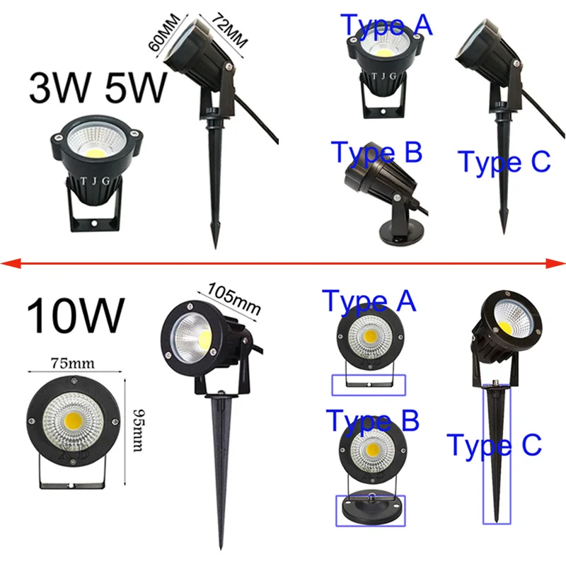 AC85-265V IP65 Outdoor Garden LED Landscape Light AC110V 220V 3W 5W 10W DC12V LED Lawn Spike Pin Light Pond Path Spot Light Lamp