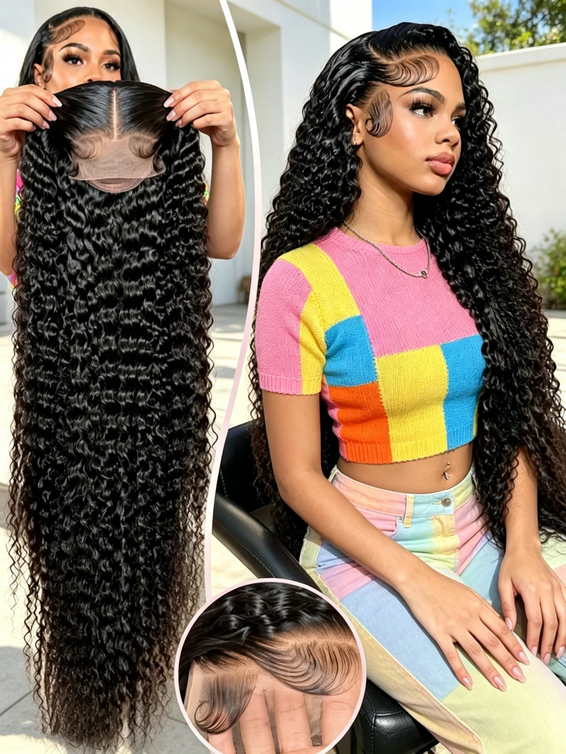 220 Density Human Hair 30 Inch Deep Wave 13x4 HD Lace Front Wigs Water Wave Curly 13x6 Lace Front Wig For Black Women