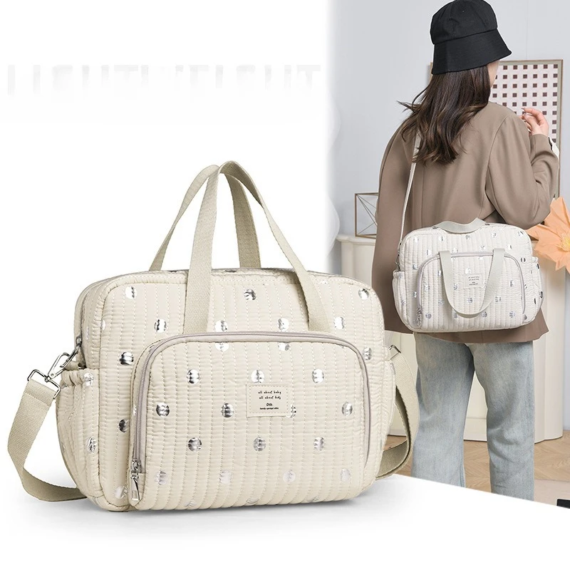 

Сумка Mommy: сверкающие блестки и вышитые нитки. Стильная сумка для беременных большой вместимости. Сумка на плечо и портативная сумка.